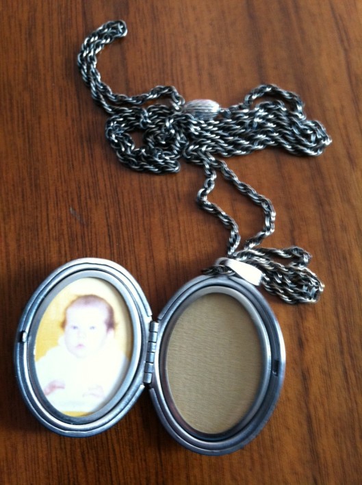 Betty's locket (with my baby picture)